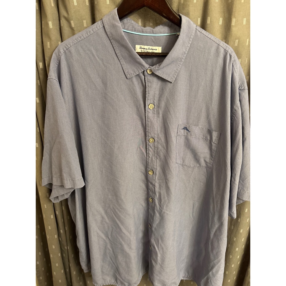 Tommy Bahama Mens 3XLB IslandZone Coconut Point Blue Check Short Sleeve Shirt